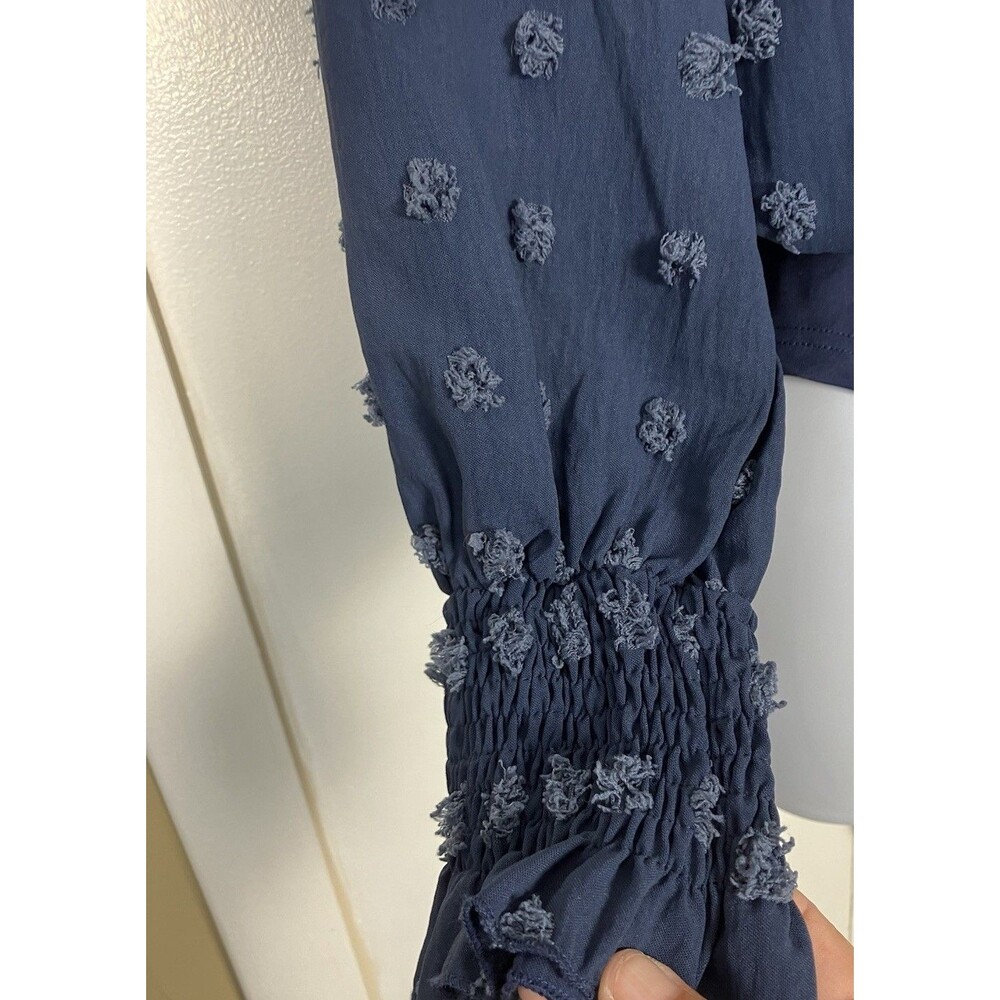 NWT Blooming Jelly Blue Textured Body Suit Blouse Size S - Picture 3 of 5